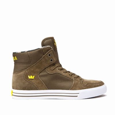 Férfi Supra VAIDER Magasszárú Cipő HU462189 Khaki/Fehér